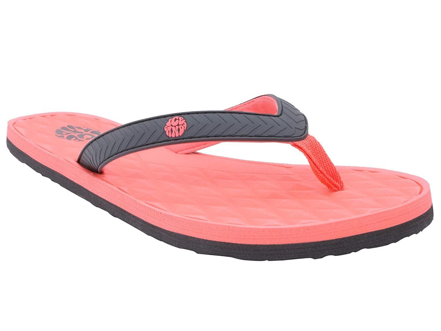 Ice Candy Brand Women's Donna Flipflop Slippers (Peach/Grey) :: RAJASHOES