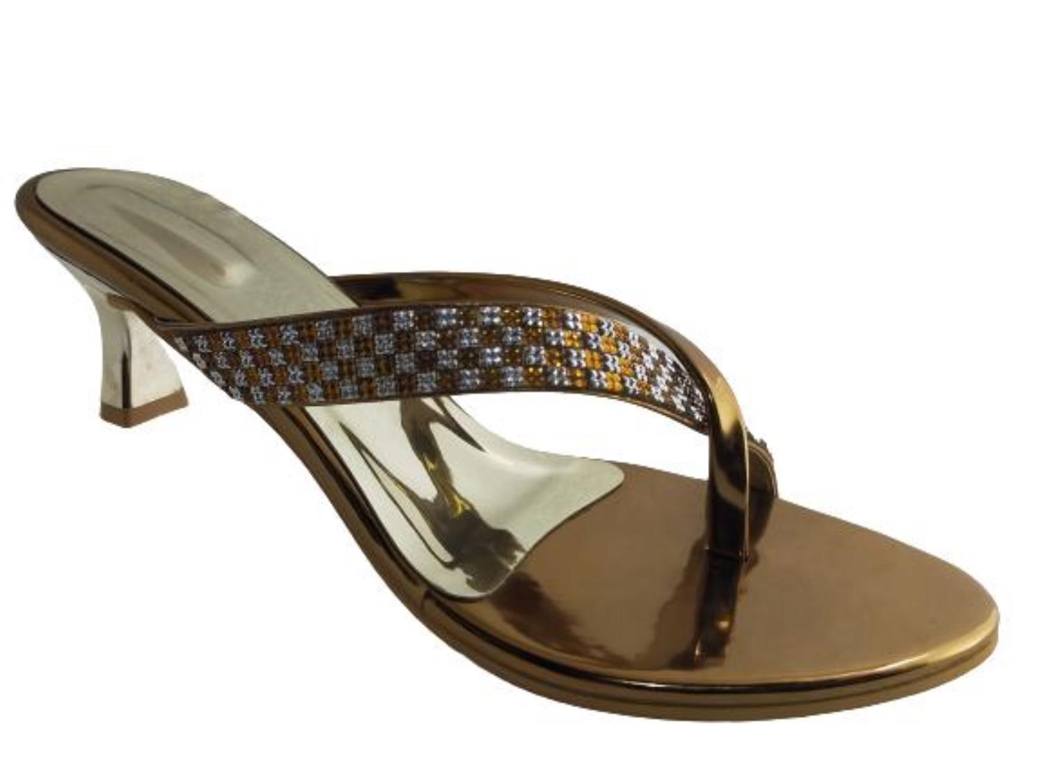 Raja Shoes Brands Women's CT-29 Wedding Heels Chappal Slippers (Gold) ::  RAJASHOES