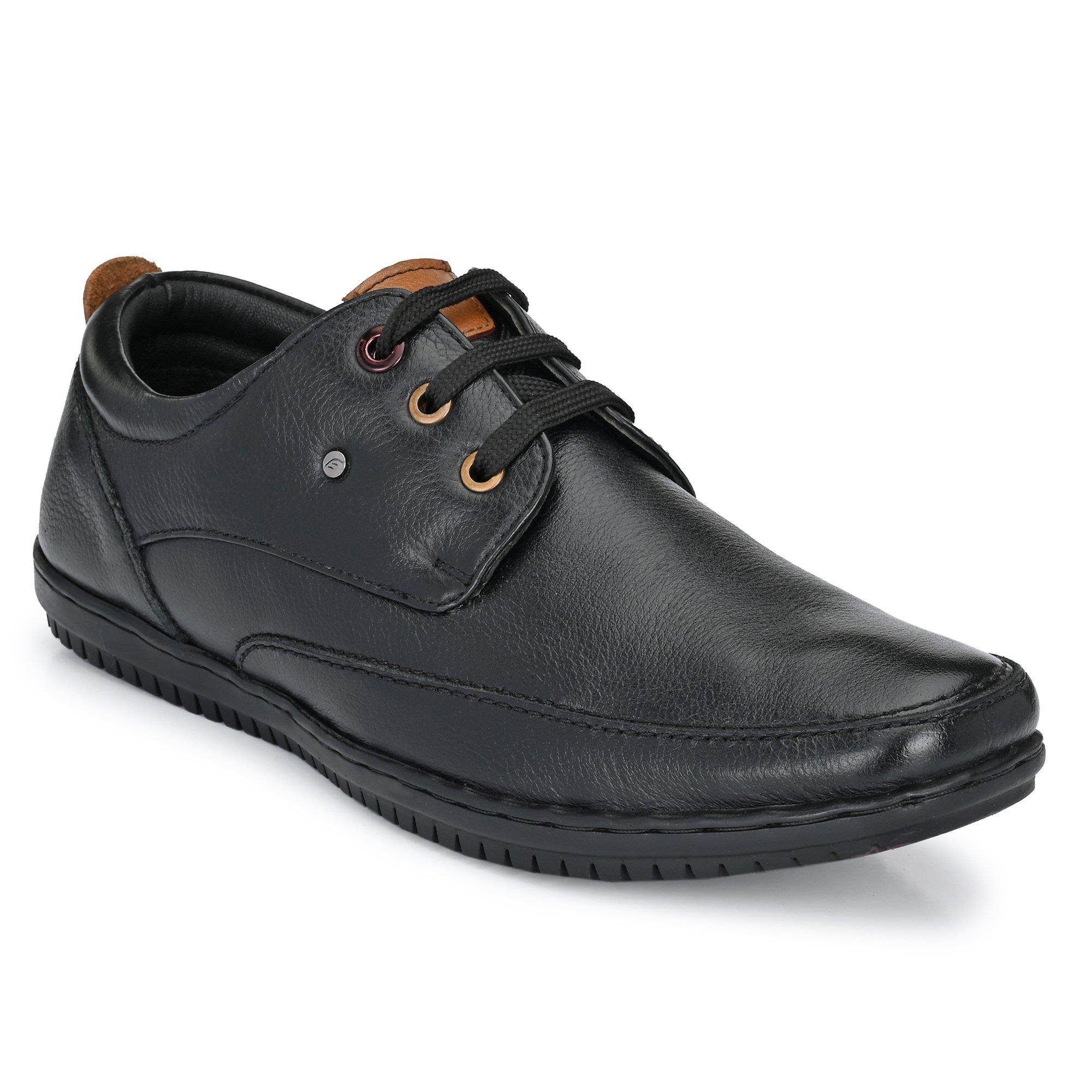 Egoss Brand Men's RB-1509 Leather Casual Lace Up Shoes (Black) :: RAJASHOES