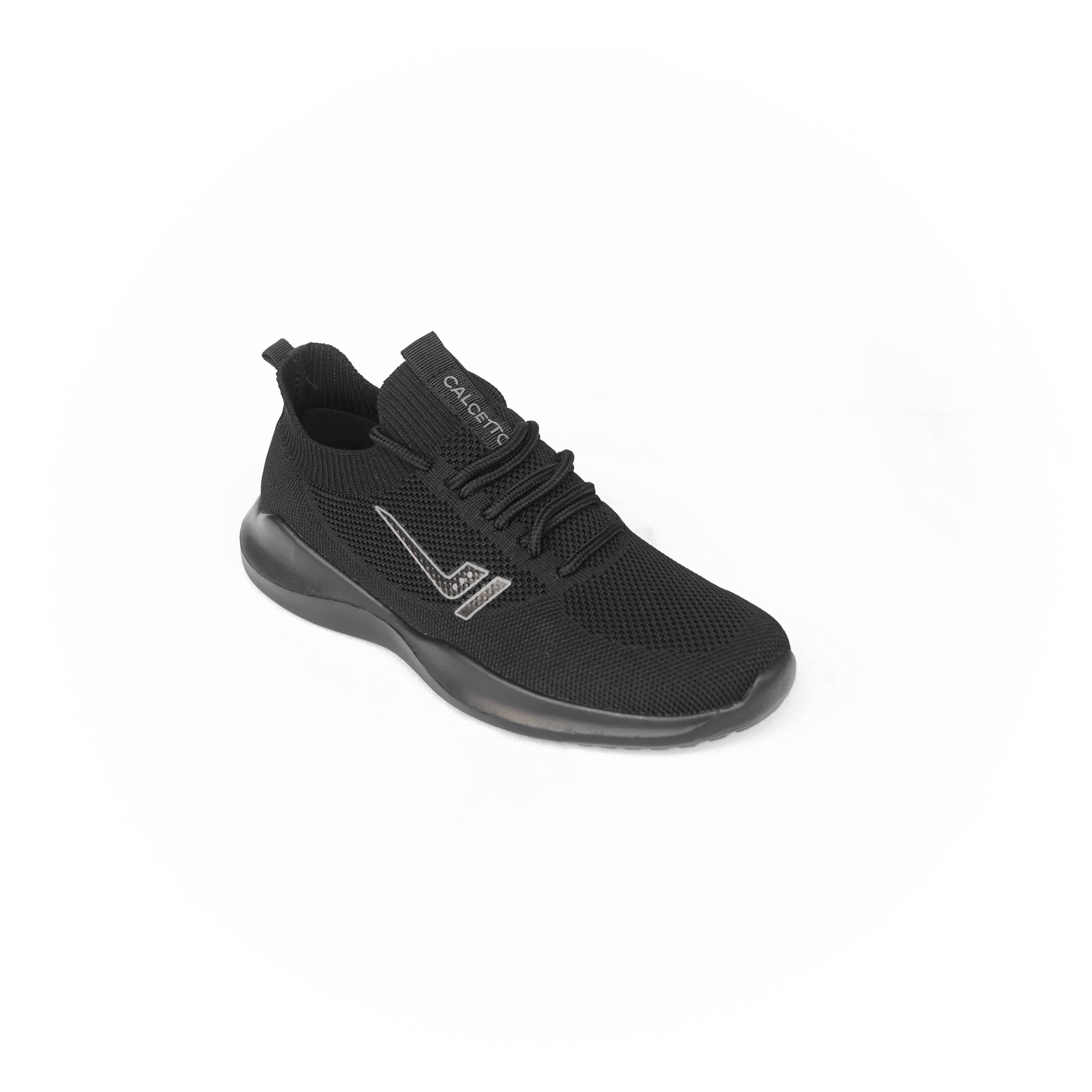 Calcetto Brand Women's Laced Sport Shoes CLT-9818 (Full Black) :: RAJASHOES