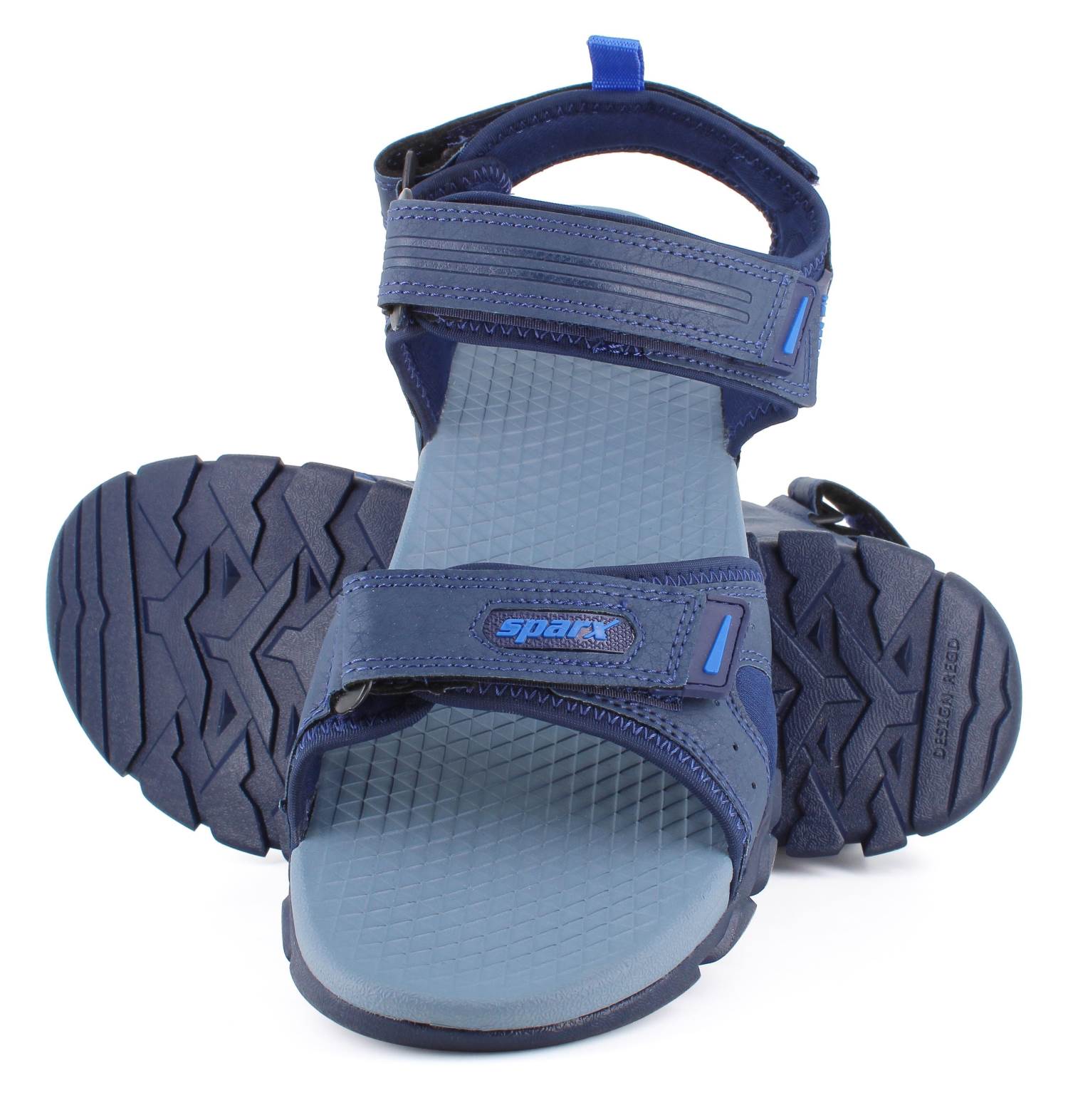 Sparx Brand Mens Casual Sports Sandal Backstrap SS563 (Navy Blue/R