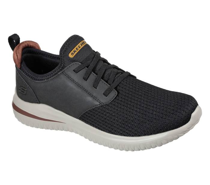 Skechers Brand Mens Casual Air Cooled Memory Foam Slipons Sports Shoes 210239 (Black)