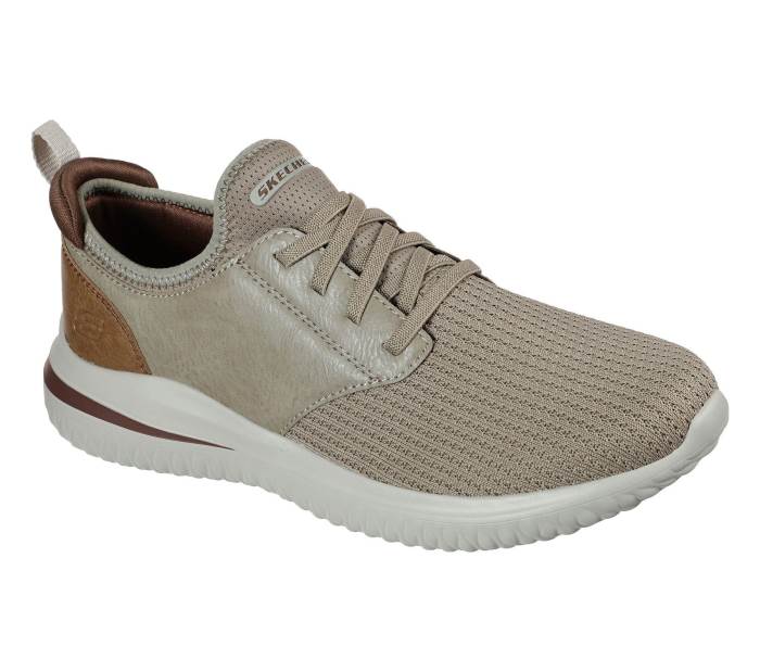Skechers Brand Mens Casual Air Cooled Memory Foam Slipons Sports Shoes 210239 (Taupe)