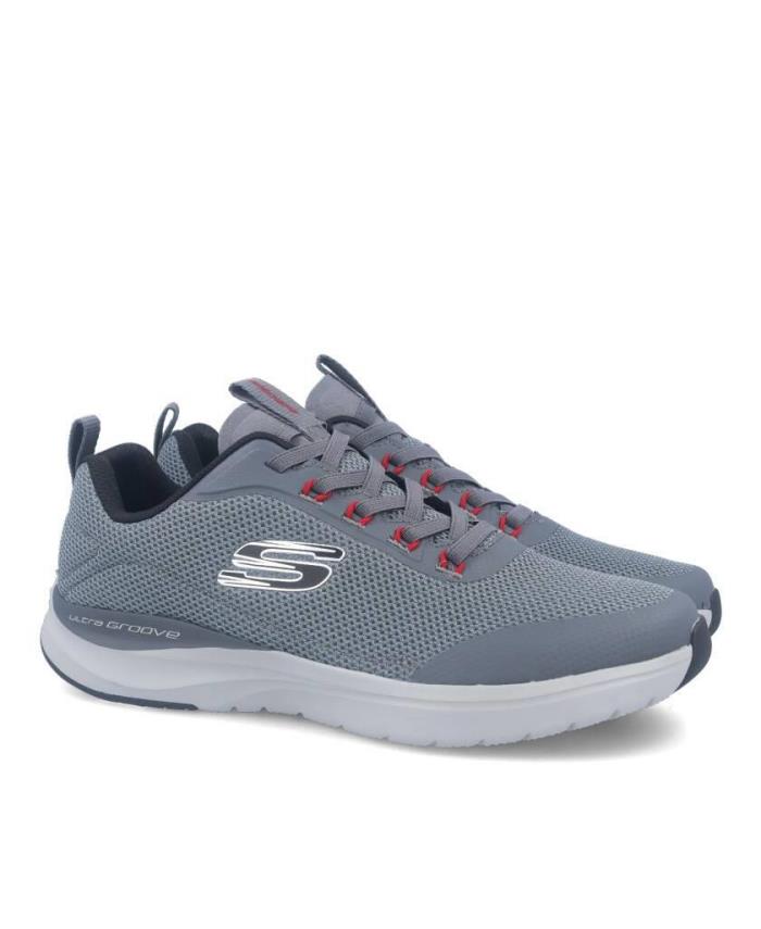 Skechers Brand Men`s Ultra Groove Air-Cooled Memory Foam Sports Shoes 232031 (Grey)