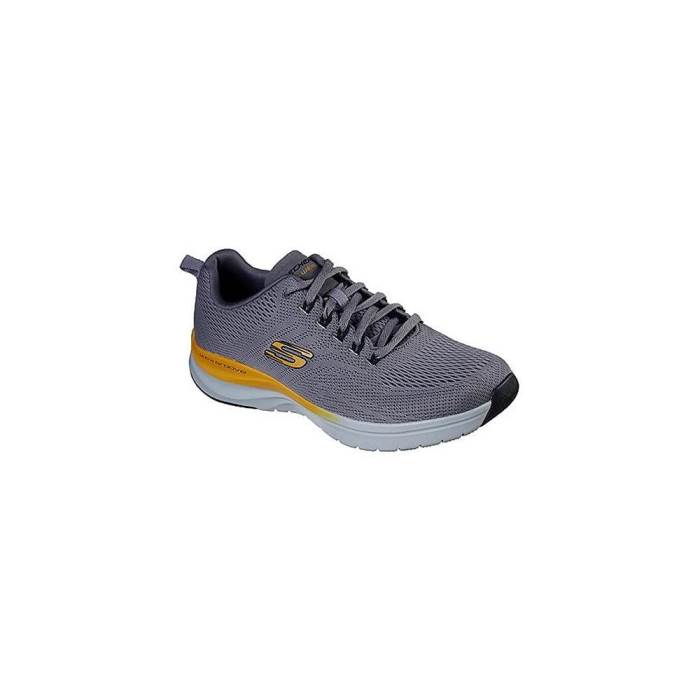 Skechers Brand Mens Ultra Groove Templar Memory Foam Sports Shoes 23232 (Grey/Yellow)