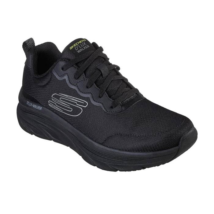 Skechers Brand Mens Dlux Walker Scrambler Sports Shoes (232264-BKCC) (F.Black)