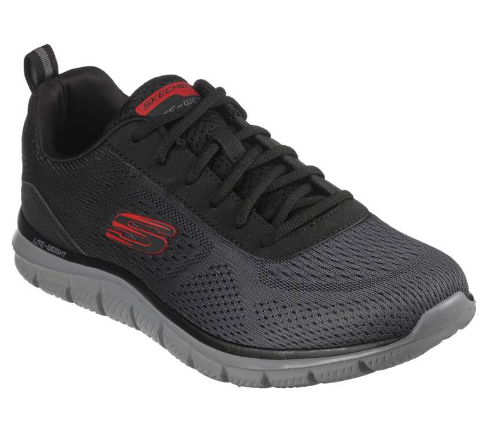 Skechers Brand Mens Track RIPKENT Casual Walking Running Sports Shoes 232399 (Black/CC)