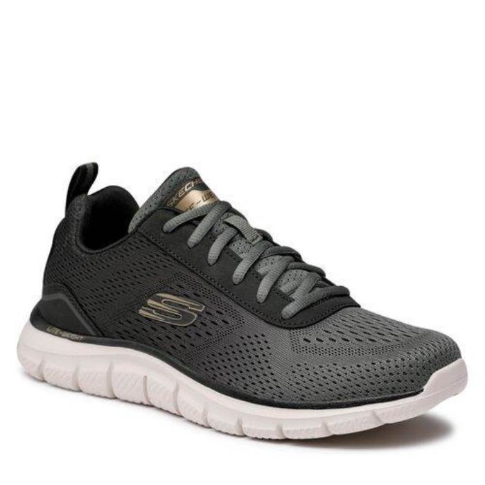 Skechers Brand Mens Track RIPKENT Casual Walking Running Sports Shoes 232399 (Olive/Black)