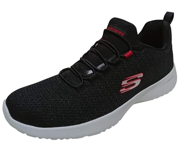 Skechers Brand Men`s Dynamight Memory Foam Slipons Sports Shoes 58360 (Black/Red)