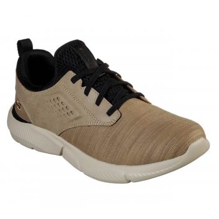 Skechers Streewear Brand Mens Casual Air Cooled Memory Foam Slipons Sports Shoes 65862 (Taupe)