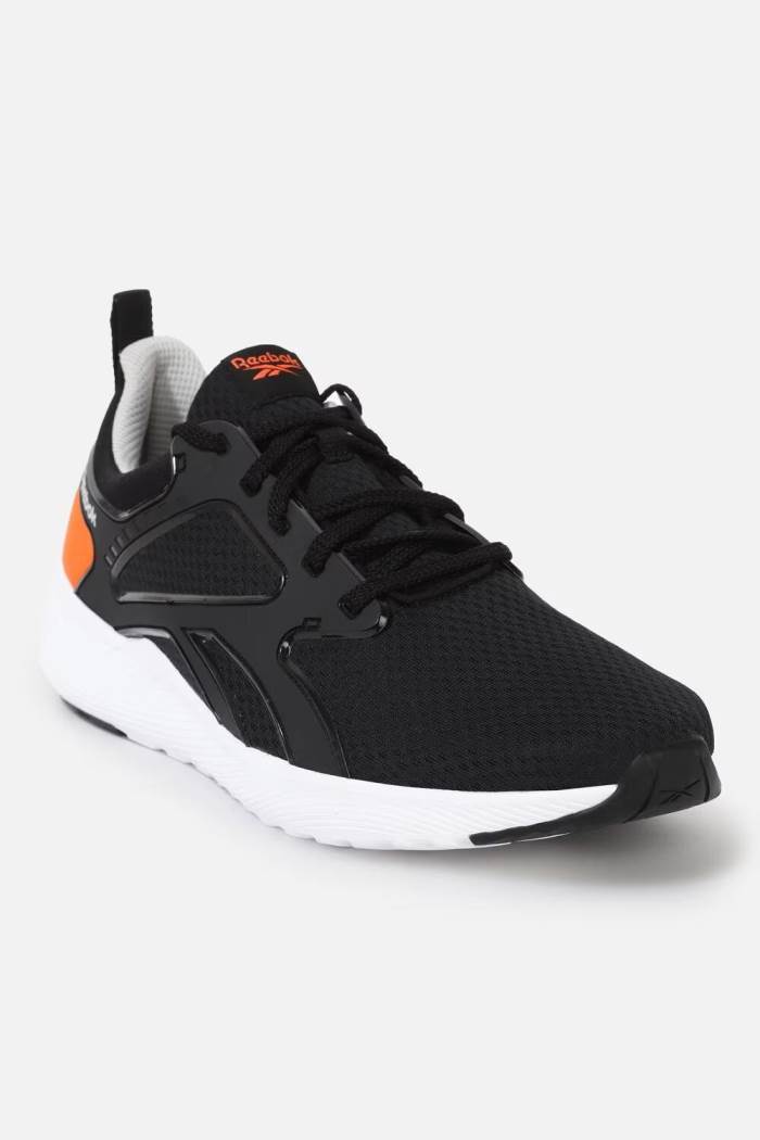 Reebok Brand Men`s Solecure Run Laced Sports Shoes EX4308 (Black/Orange)
