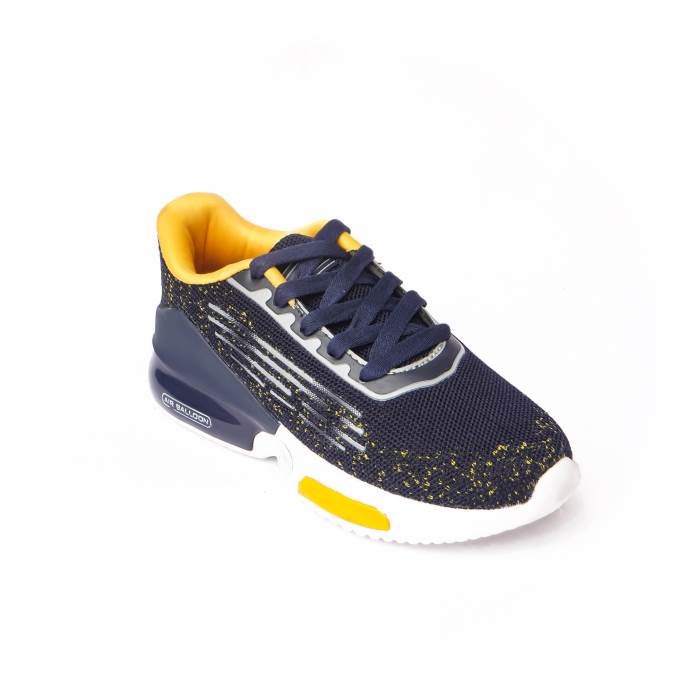 Columbus Brand Kids Casual Running Laced Sports Shoes Space (Navy/Mustard)