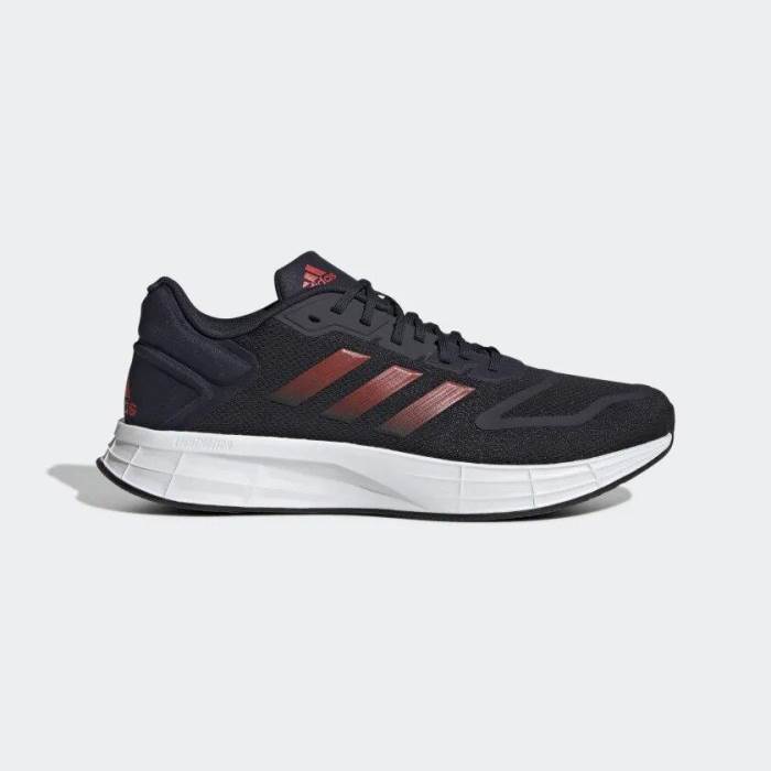 Adidas Brand Mens Original Running Sports Shoes DURAMO 10 GW4080 (Navy/Red)
