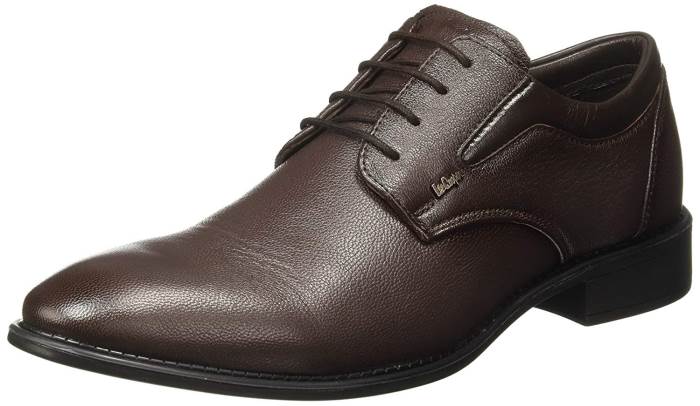 Lee Cooper Brand Mens Leather Formal Dress Up Laced Shoes LC1473 ER (Brown)