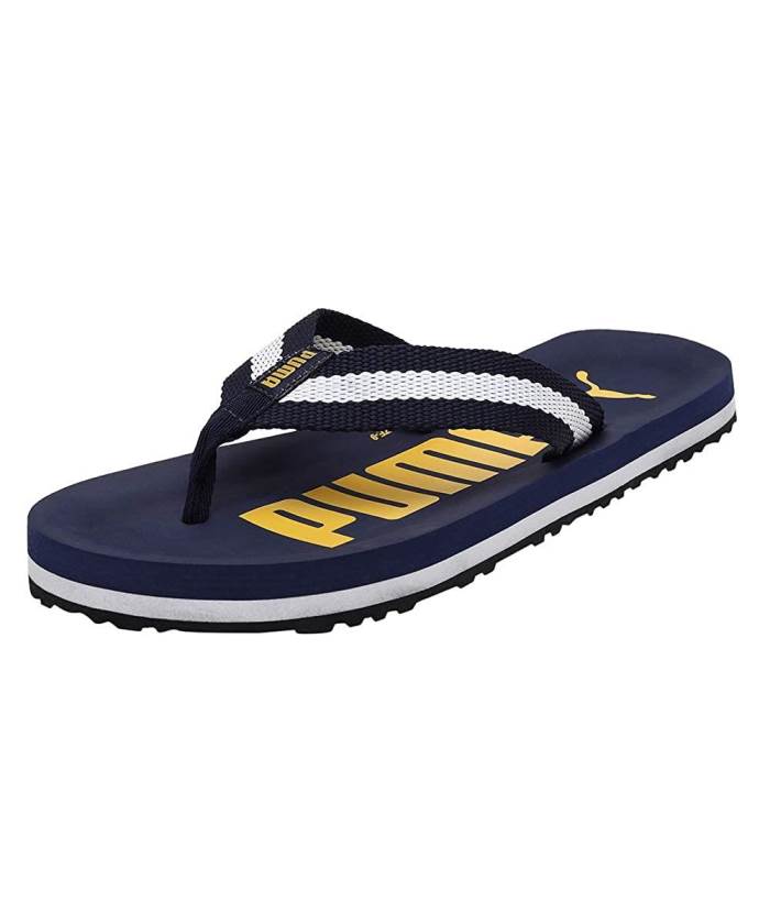 Puma Brand Mens V-Shape Casual Slipper / Flipflop Mellow DP 375441 04 (Navy/Lime)