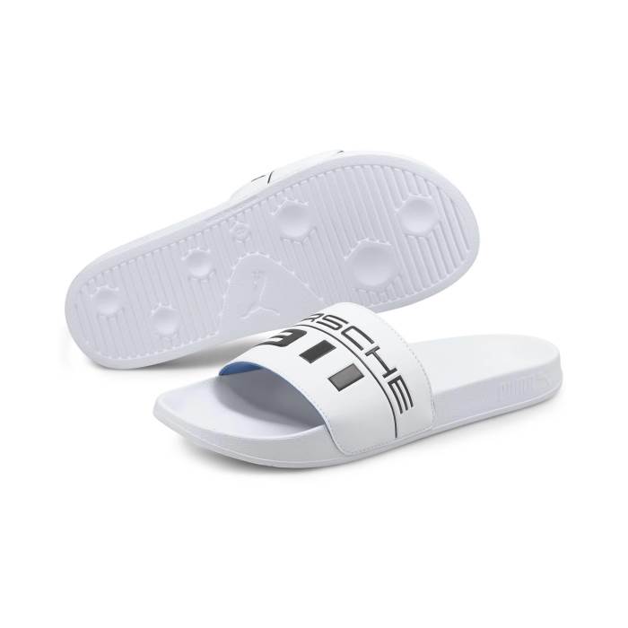 Puma Brand Mens PL Graphic Leadcat FTR Slides (White)