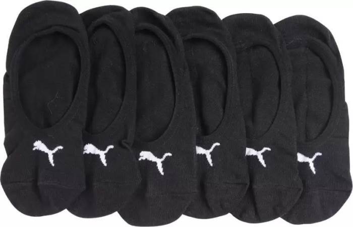 Puma Brand Original Men & Women Loafer Socks Solid Peds /Footie /No-Show 93252501 (Pack of 3) (F.Black)