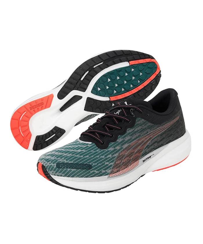 Puma Brand Mens Deviate Nitro 2 One8 Running Sports Shoes 378162 02 (Green/Orange)
