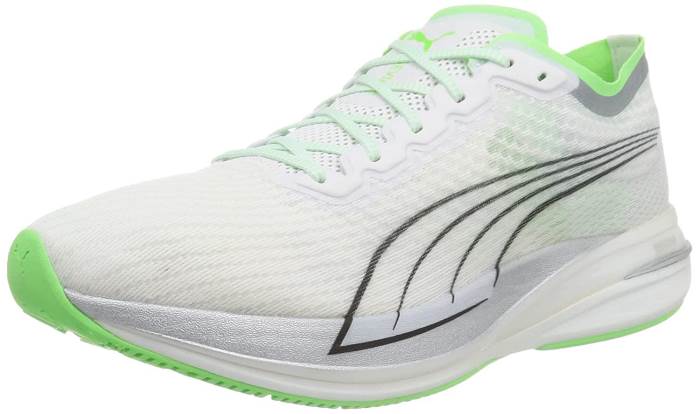 Puma Brand Mens Deviate Nitro Cooladapt Running Sports Shoes 195103 01 (White/Lime)