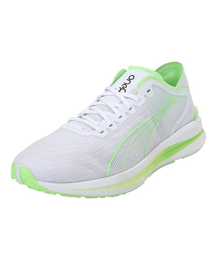 Puma Brand Mens Electrify Nitro Turn One8 Running Sports Shoes 376422 01 (White/Lime)