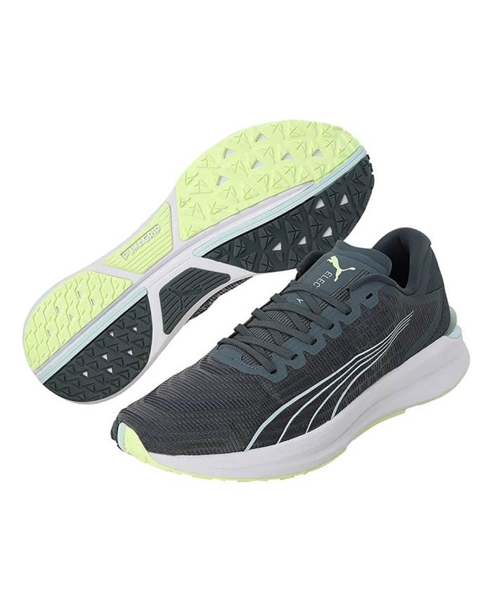 Puma Brand Mens Electrify Nitro Turn Running Sports Shoes 376704 10 (Grey/Lime)