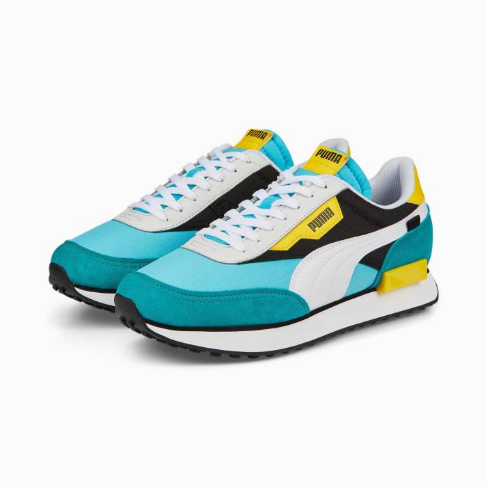 Puma Brand Mens Future Rider Play On Sneakers Sports Shoes 371149 82 (S.Green/Multi)
