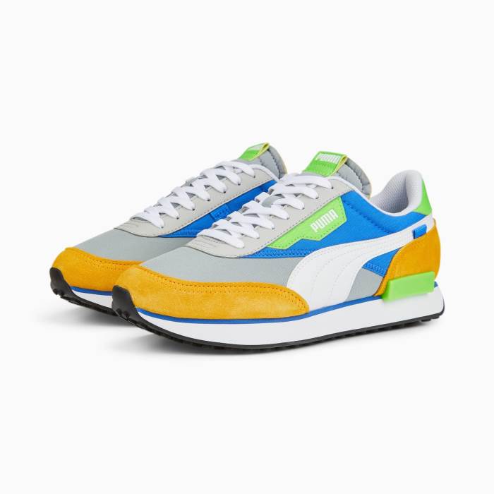 Puma Brand Mens Future Rider Play On Sneakers Sports Shoes 371149 81 (Yellow/Multi)