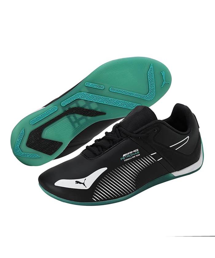 Puma Brand Mens Mercedes A3ROCAT Flat Sports Shoes 30685 04 (Black/S.Green)