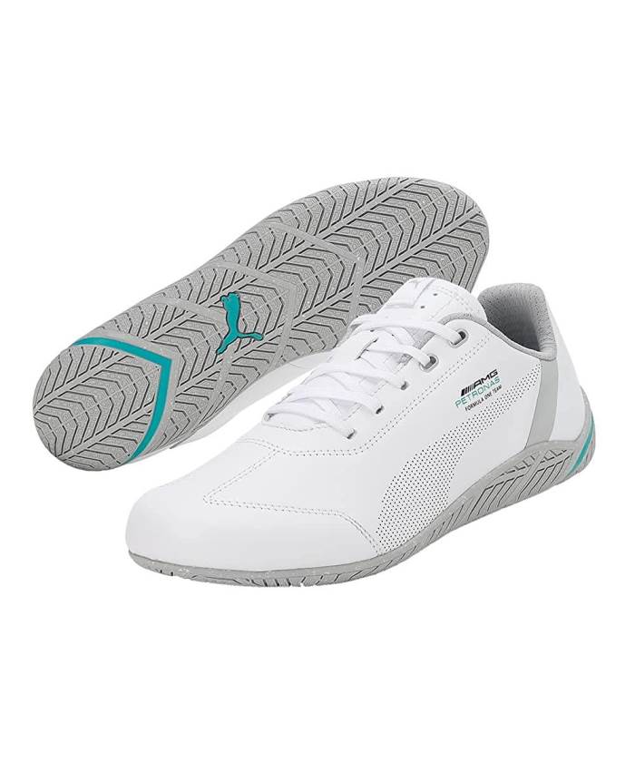 Puma Brand Mens Mercedes AMG Petronas F1 Ridge Cat Sneakers Sports Shoes 306650 07 (White/S.Green)