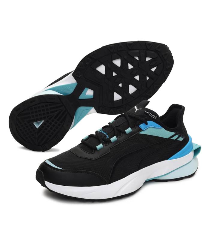 Puma Brand Mens Black & Porcelain Pwrframe OP-1 Filter Sneakers Sports Shoes 383708 01 (Black/Sky)
