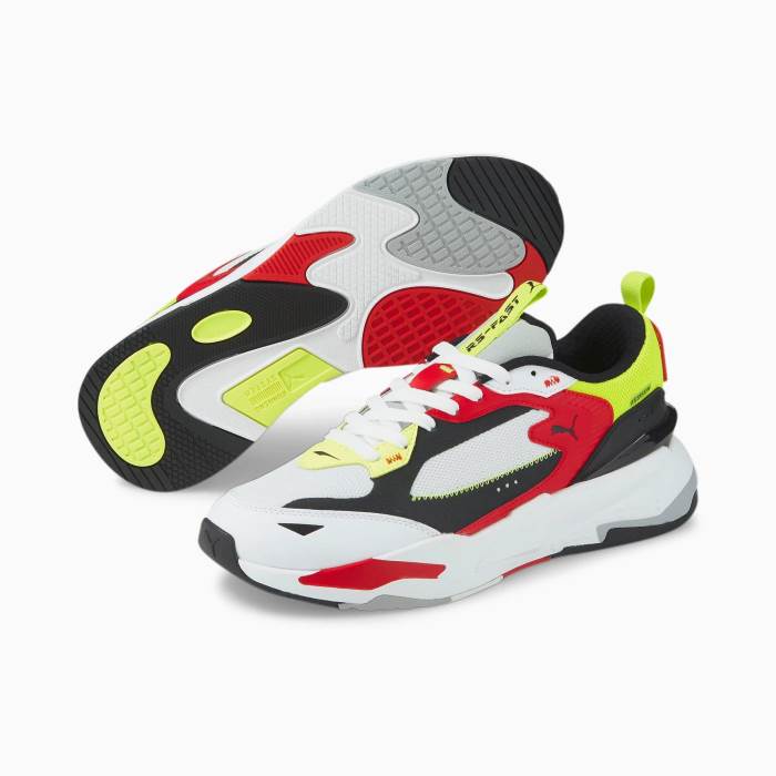 Puma Brand Mens Original RS-Fast Limiter Sneakers Sports Shoes 385043 03 (White/Red/Lime)