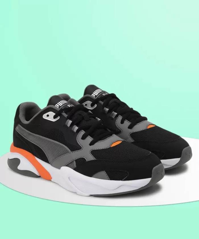 Puma Brand X-Ray Millenium Sneakers For Men  375999 04 (Black/Orange)