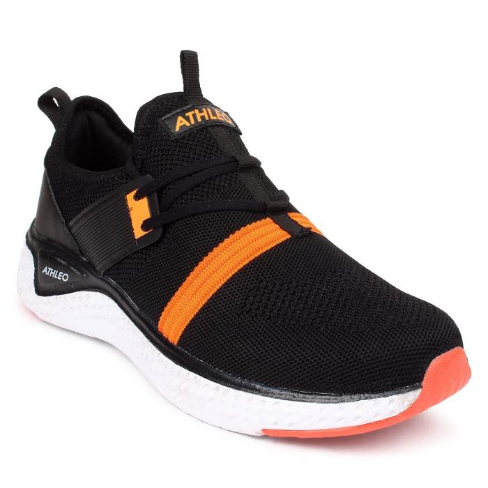 Athleo Action Brand Mens Casual Running Sports Shoes ATG-164 (Black/Orange)