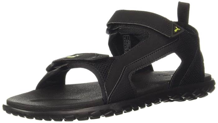 Puma Brand Mens Cruise Comfort Idp Casual Sports Sandal Backstrap 374847 01 (Black/Lime)