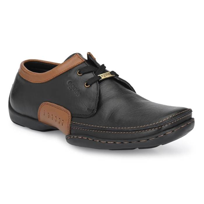 Egoss Brand Mens Lace Leather Casual Shoes EG-354 / TG-354 Size 12 Uk & 13 Uk (Black)