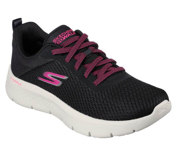Skechers Brand GO WALK FLEX Running Shoes For Women 124952 (Black/Pink)