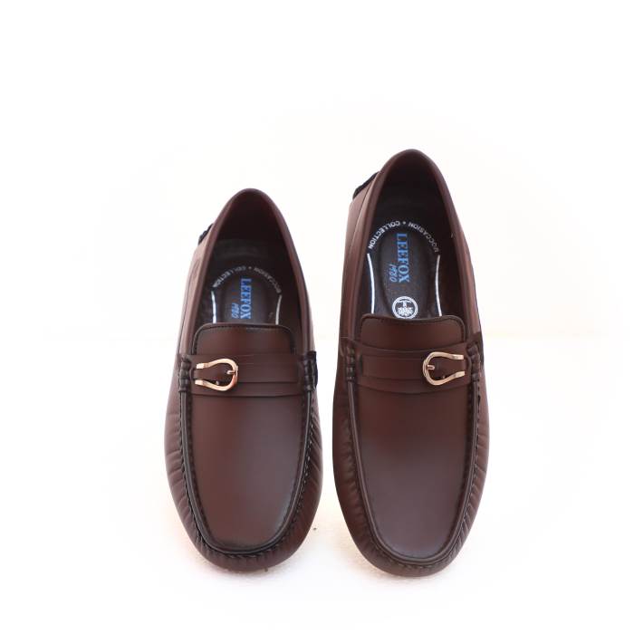 Lee Fox Brand Mens Slipons Casual Flat Loafers E-607 (Brown)