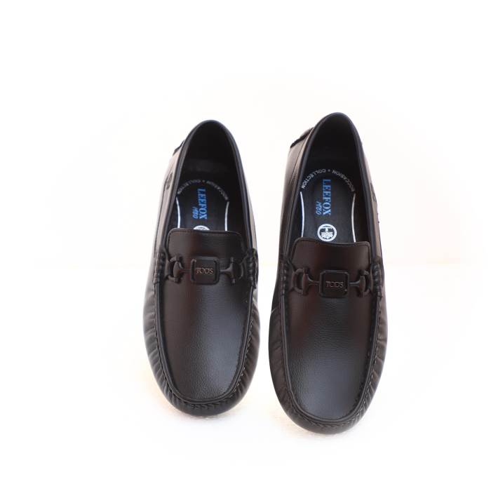 Lee Fox Brand Mens Slipons Casual Flat Loafers E-652 (Black)
