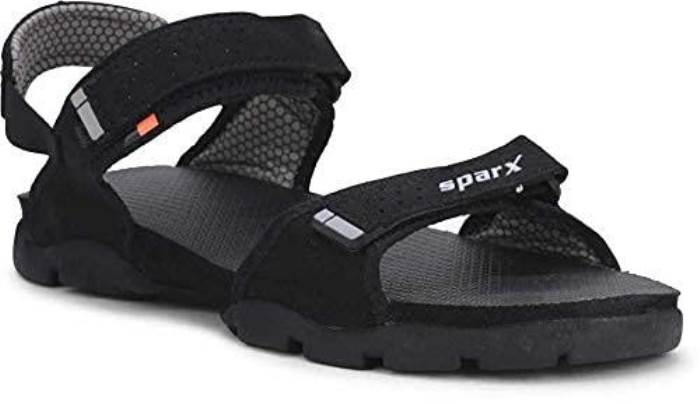 Sparx Brand Mens Casual Sports Sandal Backstrap SS-119 (Black/Grey)