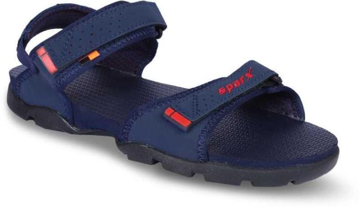 Sparx Brand Mens Casual Sports Sandal Backstrap SS-119 (Navy/Red)