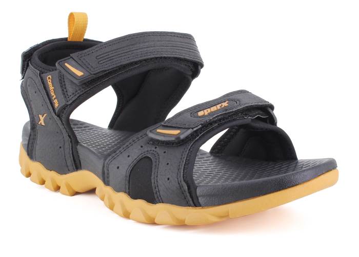 Sparx Brand Mens Casual Sports Sandal Backstrap SS-563 (Black/Gold)