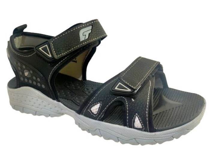 Bata Brand Men`s Foot Thrill Sports Sandal 861-6280 (Black/L.Grey)
