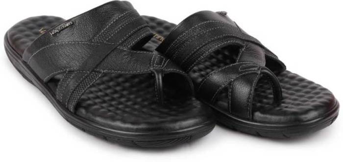 Bata Brand Mens Pure Leather Casual Slipons Slipper Flipflop Sandal 876-6002 (Black)