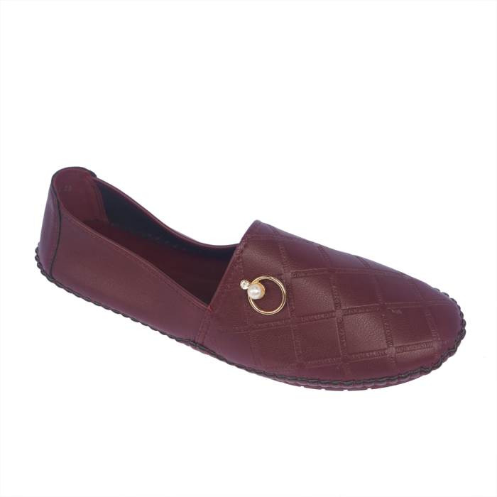 Rajashoes Brand Womens Slipons Soft Flexible Casual Ballerinas Belly Loafers 8497-4 (Maroon)