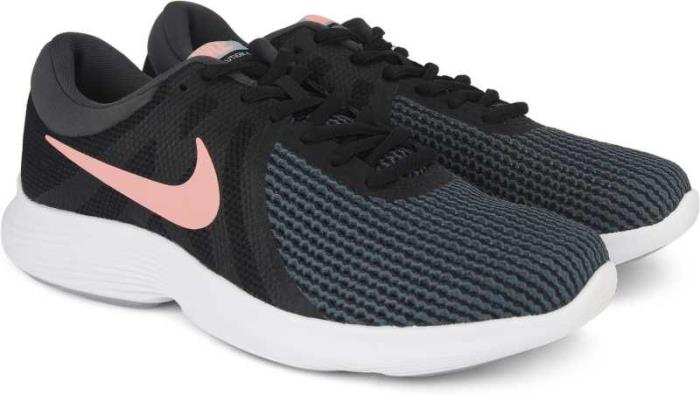 NIKE BRAND ORIGINAL WOMENS REVOLUTION 4 LACED SPORTS SHOES 908999-008 (GREY/PINK)
