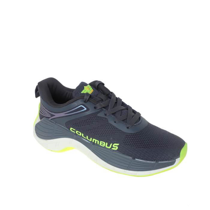 Columbus Brand Mens Casual Running Laced Sports Shoes Float (D.Grey/P.Green)