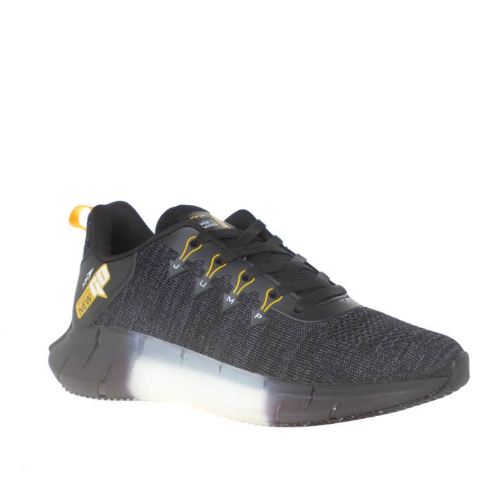 Columbus Brand Mens Casual Running Laced Sports Shoes Shield (Black/Mustard)