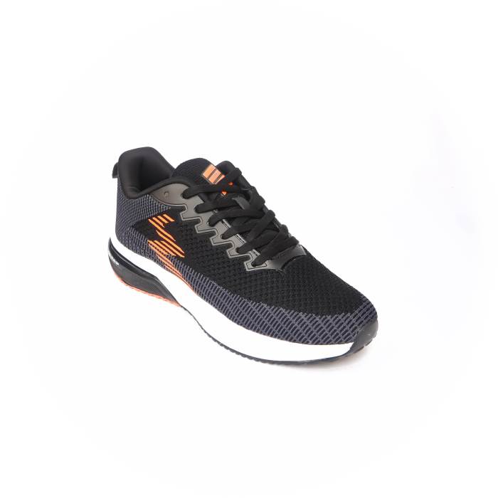 Columbus Brand Mens Casual Running Laced Sports Shoes Volter (Black/D.Grey/Orange)