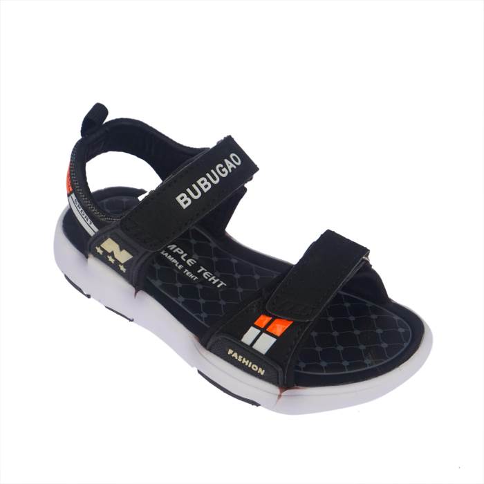 Rajashoes Brand Kids Sports Backstrap Sandal /Flipflop / Slipper 7202 (Black)