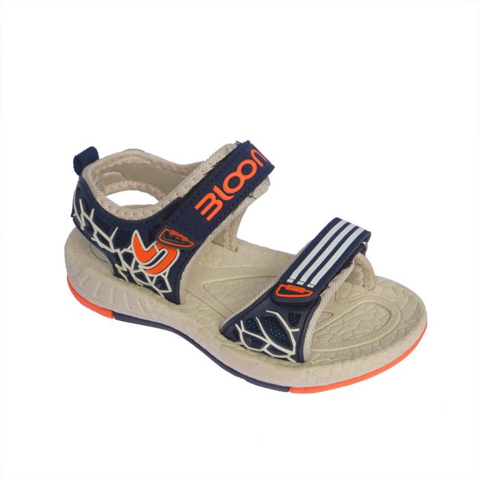 Rajashoes Brand Kids Sports Backstrap Sandal /Flipflop / Slipper BL-1708 (Navy/Orange)